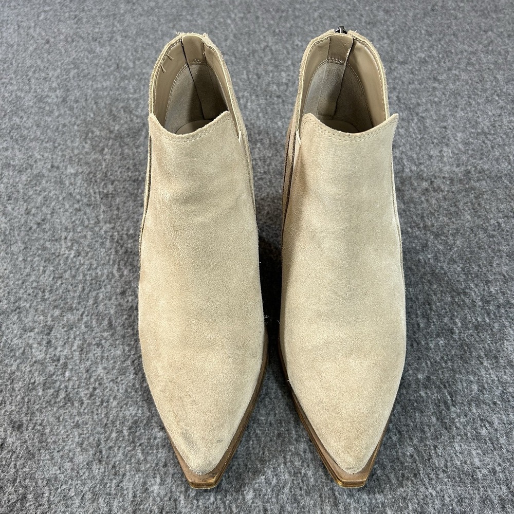 Vince Camuto Booties Women's 7.5 Tan Suede  Heel Zipper